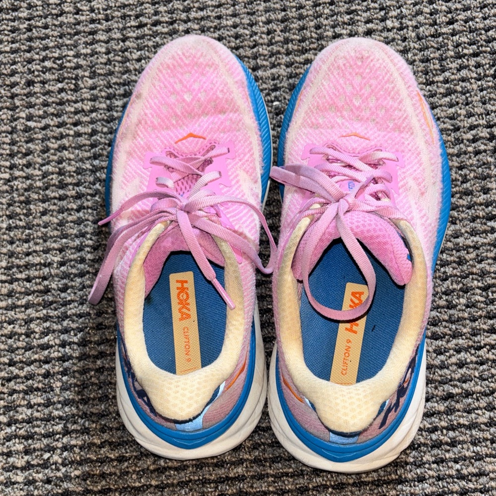 Hoka Vibrant Pink and Blue Sneakers